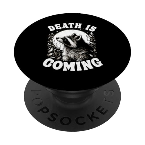 Death Is Coming Waschbär Goth Emo Racoon PopSockets mit austauschbarem PopGrip von Team Trash & Raccoon Designs