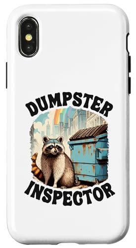 Hülle für iPhone X/XS Dumpster Inspector Waschbär von Team Trash & Raccoon Designs