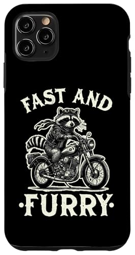 Hülle für iPhone 11 Pro Max Fast And Furry Motorcycle Rider Biker Racoon Racoon Raccoon von Team Trash & Raccoon Motorcycle Designs