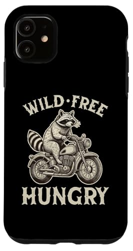 Hülle für iPhone 11 Wild Free Hungry Racoon Motorradfahrer Biker Waschbär von Team Trash & Raccoon Motorcycle Designs