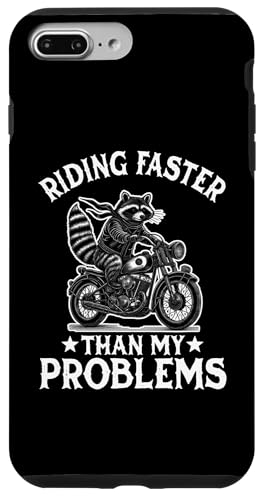 Hülle für iPhone 7 Plus/8 Plus Schneller fahren als meine Probleme Motorcycle Rider Raccoon von Team Trash & Raccoon Motorcycle Designs