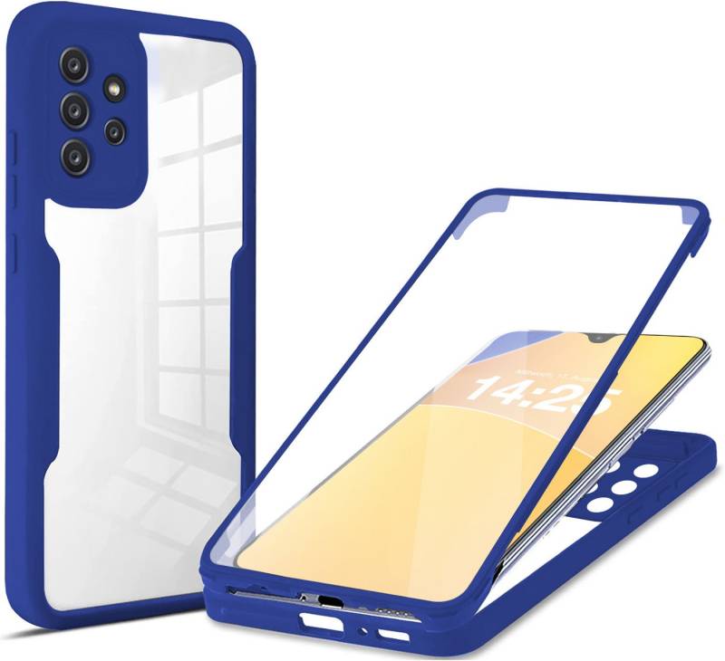 Tec-Expert Handyhülle PC 360 Grad Hülle für Samsung Galaxy A53 5G - Farbe: Blau -, Rundum Schutz Cover Case Hülle robust von Tec-Expert