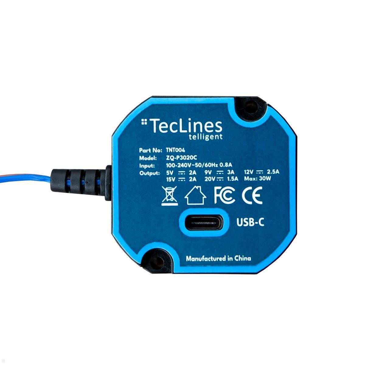 TecLines TNT004 Wandeinbau USB Tablet Unterputz Netzteil 30W Leistung von TecLines