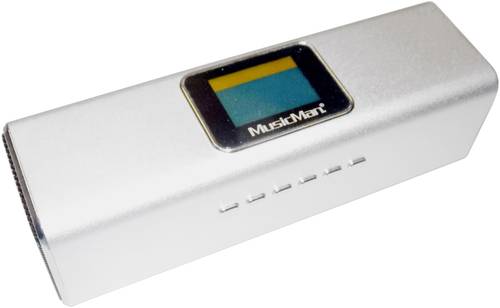 Technaxx MusicMan MA Display Soundstation Mini Lautsprecher AUX, FM Radio, SD, tragbar, USB Silber von Technaxx