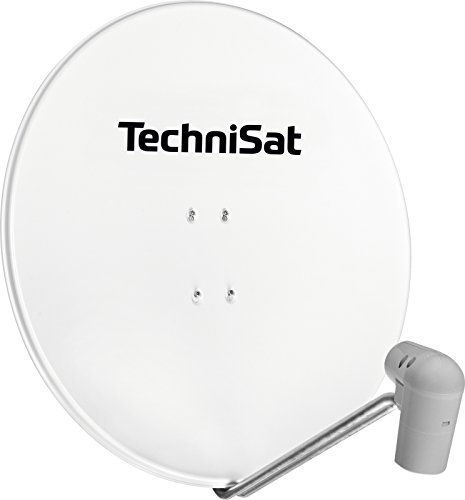 TechniSat SATMAN 850 PLUS Satellitenschüssel (85 cm Sat Anlage mit Masthalterung und Universal Twin-LNB für bis zu 2 Teilnehmer) weiß von TechniSat