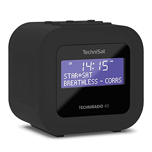 TechniSat TECHNIRADIO 40 - DAB+ Radiowecker (DAB, UKW, Wecker mit zwei einstellbaren Weckzeiten, Sleeptimer, Snooze-Funktion, dimmbares LCD Display, USB Ladefunktion) schwarz von TechniSat