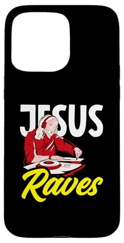 Hülle für iPhone 15 Pro Max Techno Lover Jesus Raves DJ Musik Fan von Techno-Liebhaber Festival Rave Musik Geschenkideen