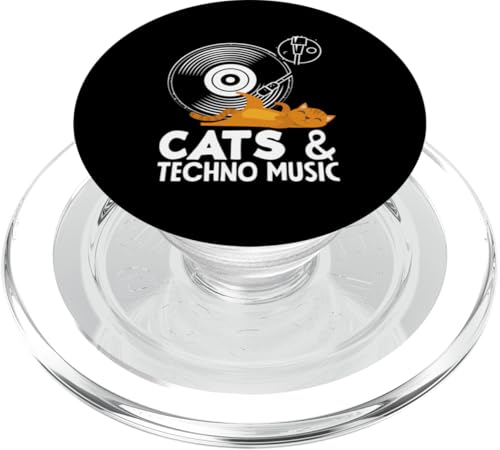 Techno Lover Katzen & Techno Musik PopSockets PopGrip für MagSafe von Techno-Liebhaber Festival Rave Musik Geschenkideen