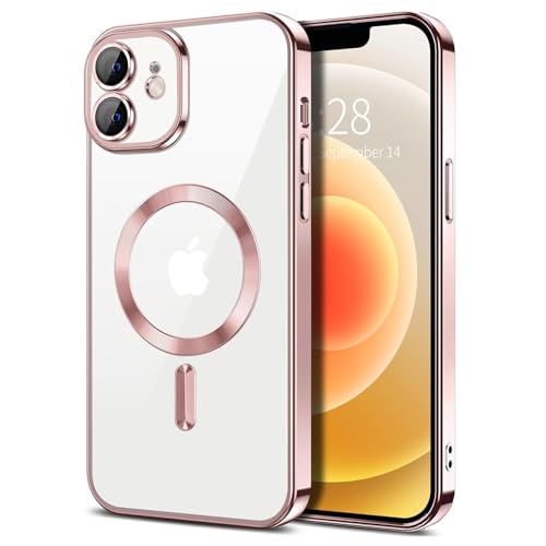 Techsuit Luxury Crystal Back Cover Hülle mit Magnetring für Apple iPhone 12 - Pink von Techsuit