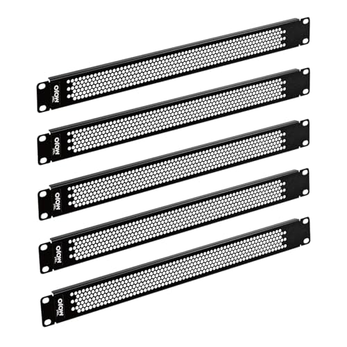 1U Blank Rack Mount Spacer Panel (perforierte Belüftung), 5 Stück von Tecmojo