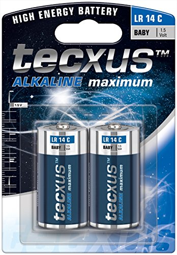 Baby (LR14 / C) Batterien Alkaline 1,5 V mit langer Lebensdauer, 2er Pack von Tecxus