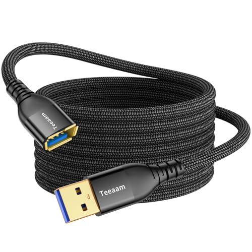 Teeaam Verlängerung Kabel 0.3M, USB 3.0 Verlängerungskabel A Stecker auf A Buchse mit Nylon Stoffmantel，5Gbps ultraschnelle Übertragung für Kartenlesegerät,Tastatur, Drucker, Scanner, Kamera. von Teeaam