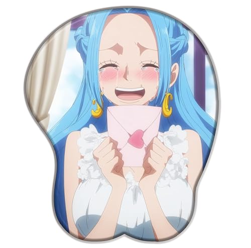 One Piece Boa Hancock 3D Mouse Pad Japanese, Ergonomic Mouse Mat Wrist Support with Gel Wrist Rest Support, Non-Slip PU Base, for Computer Laptop Home Office Travel von Telabakolu