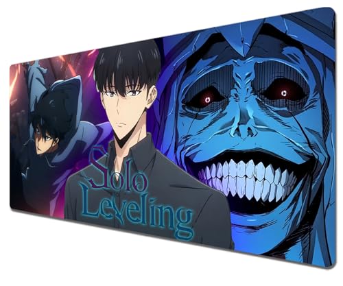 Solo Leveling XXL-Mauspad, 900 x 400 mm, Anime, großes Gaming-Mauspad, wasserfest, mit Gummibasis, rutschfeste, strukturierte Oberfläche, ideal für Computer und PC Sung Jin-woo von Telabakolu