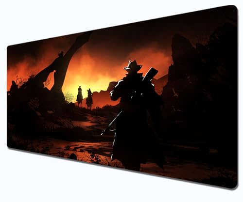 Telabakolu Dead Redemption 2 Mauspad, rot Dead Gaming-Mauspad, XXL, 800 x 300 cm, Büro-Schreibtischunterlage ist groß, wasserdicht, rutschfest, Morgan von Telabakolu