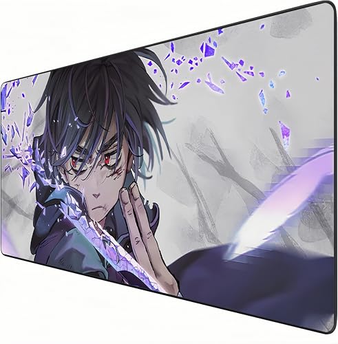 Telabakolu Scissor Seven Mauspad, Gaming-Mauspad, Anime, erweitertes Mauspad, 800 x 300 cm, Tastaturmatten für den Schreibtisch, schwarz-weißes Mauspad, groß von Telabakolu