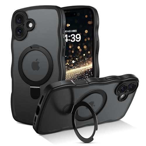 Telaso Magnetisch für iPhone 16 Hülle, kompatibel mit Magsafe mit magnetischem Ständer Ringhalter, Transluzent Matte Rückseite Wellenrahmen TPU Bumper Militärqualität Schutzhülle für iPhone 16 Telaso Magnetisch für iPhone 16 Hülle, kompatibel mit Magsafe mit magnetischem Ständer Ringhalter, Transluzent Matte Rückseite Wellenrahmen TPU Bumper Militärqualität Schutzhülle für iPhone 16 von Telaso