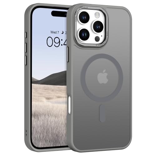 Telaso Magnetische Schutzhülle für iPhone 16 Pro, iPhone 16 Pro, kompatibel mit Magsafe, durchscheinende, matte Rückseite, weicher TPU-Stoßdämpfer, Militärqualität, iPhone 16 Pro Hülle für Männer und von Telaso