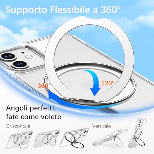 Telaso Schutzhülle für iPhone 12 Mini 5,4 Zoll, kompatibel mit MagSafe, 360° drehbarer Ring, unsichtbarer Ständer, Anti-Vergilbung, dünn, stoßfest, Schutzhülle für iPhone 12 Mini, transparent Telaso Schutzhülle für iPhone 12 Mini 5,4 Zoll, kompatibel mit MagSafe, 360° drehbarer Ring, unsichtbarer Ständer, Anti-Vergilbung, dünn, stoßfest, Schutzhülle für iPhone 12 Mini, transparent von Telaso