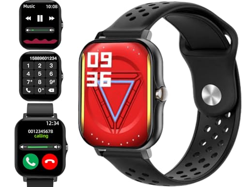 Telescepe Smartwatch für Damen Herren mit Pulsmesser Blutdruck Blutsauerstoffmonitor Schlaftracker Fitness Uhr Kompatibel mit iPhone Android Handys (Schwarz) von Telescepe