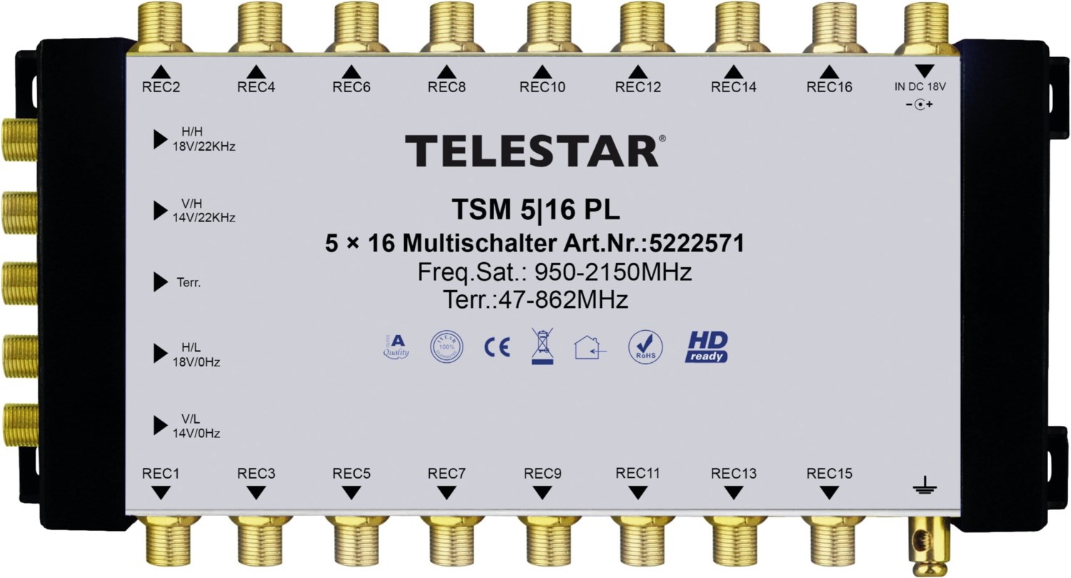 TSM 5/16 Premium Line Multischalter schwarz/silber von Telestar