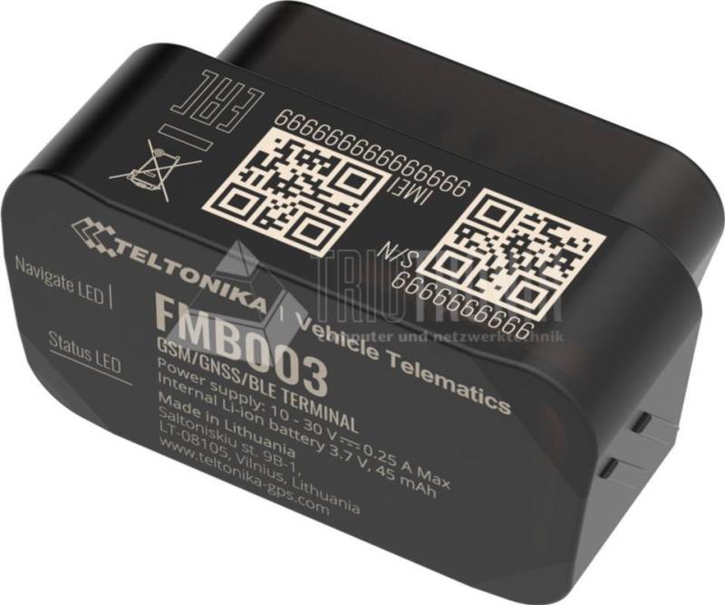 Teltonika FMB003 Ultra-Small OEM OBDII PnP Tracker mit GNSS, GSM, BLE 4.0, CAN Bus Data Fleet Management (FMB003) von Teltonika