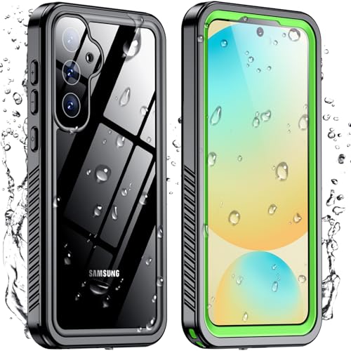 Temdan Schutzhülle für Samsung Galaxy S24 FE, wasserdicht, Fallschutz in Militärqualität, IP68 unter Wasser, robuste, stoßfeste Schutzhülle für S24 FE 17,5 cm (6,7 Zoll), Grün von Temdan