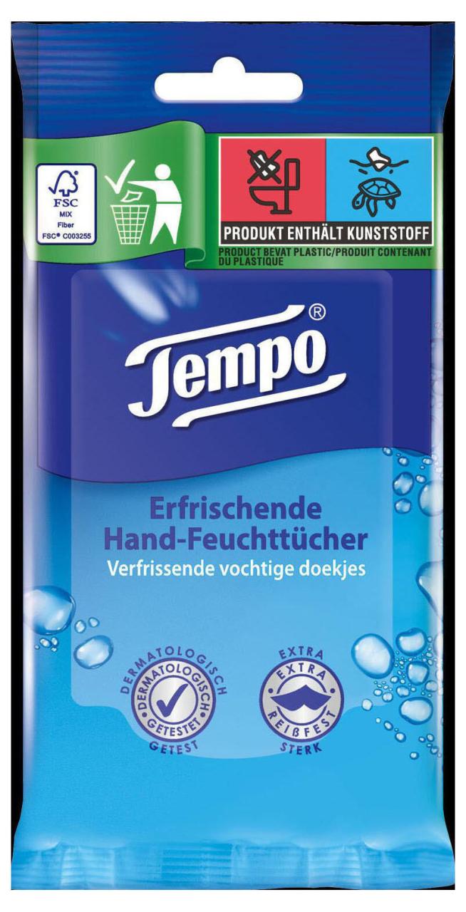 Tempo Handreinigungstücher Erfrischend 1-lagig von Tempo