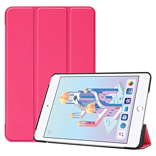 TenYll Apple iPad Mini 2019 Hülle Apple iPad Mini 2019 SCHutzhülle [Ultra SCHlank] [leiCHt] PU-Leather Tasche Case,mit Standfunction,für Apple iPad Mini 2019 -Rose rot von TenYll