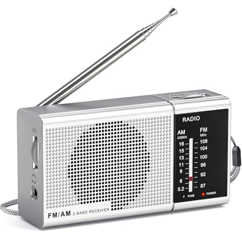 Tendak Klein Radio Batteriebetrieben AM FM, Transistorradio Tragbares Radio mit Großartiger Empfang, Lautem Lautsprecher, Kopfhöreranschluss, Taschenradio mit AA-Batterie Betrieben von Tendak