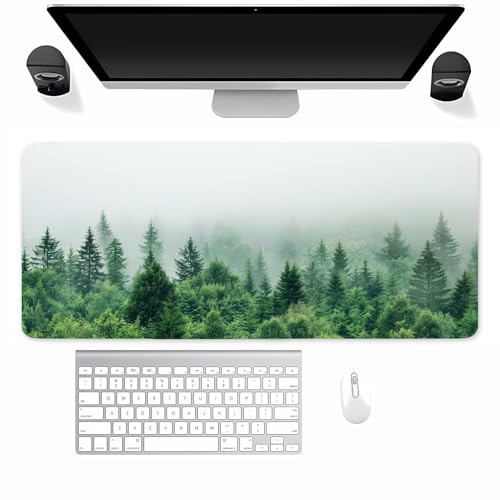 Gaming Mauspad XXL Nebliger Dschungel Mousepad 1500x800x2mm Verlängertes groß Mauspad mit vernähten Kanten Waschbares Tischunterlage für Büro, Zuhause, Tastatur von TengYuer