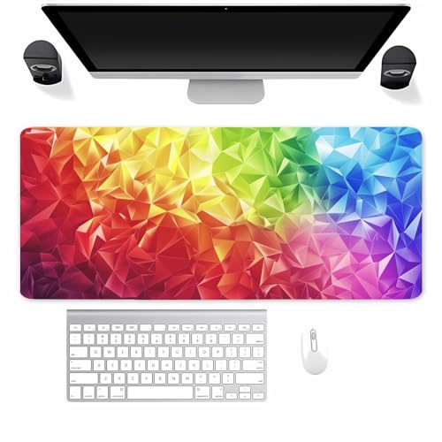 Gaming Mauspad XXL Rot Gelb Grün Mousepad 1500x800x2mm Verlängertes groß Mauspad mit vernähten Kanten Waschbares Tischunterlage für Büro, Zuhause, Tastatur von TengYuer