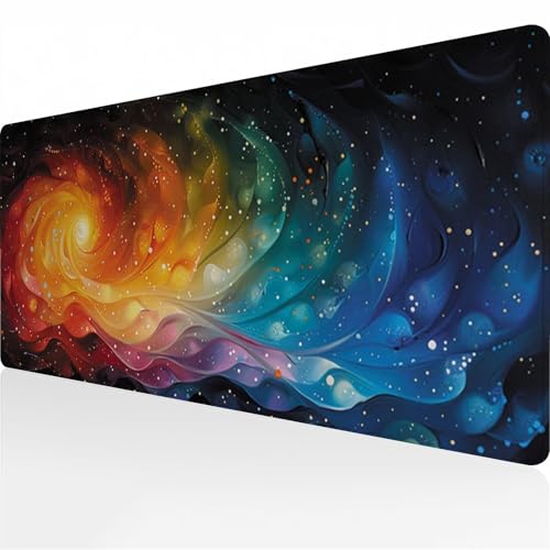 Gelb Grün Blau Gaming Mauspad XXL Mousepad Groß schreibtischunterlage mit Einer speziellen Oberfläche verbessert Geschwindigkeit und Präzision für PC, Laptop, Büro, Zuhause 1200x600x3 mm von TengYuer