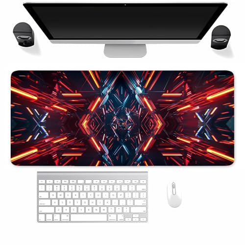 Mauspad Gaming, Mousepad Groß Rot Orange Blau, Mouse Pad XXL 700x400x3mm, mit Einer speziellen Oberfläche und Anti Rutsch Gummi Basis, verbessert Präzision und Geschwindigkeit für Zuhause, Büro von TengYuer