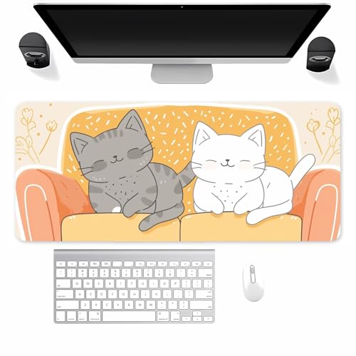 Mauspad Gaming, Mousepad Groß Tier Katze Süß, Mouse Pad XXL 1500x800x3mm, mit Einer speziellen Oberfläche und Anti Rutsch Gummi Basis, verbessert Präzision und Geschwindigkeit für Zuhause, Büro von TengYuer