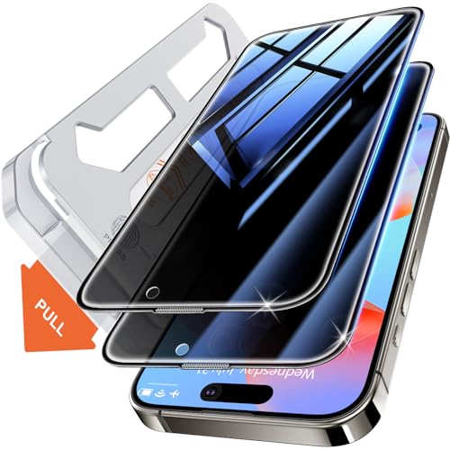 Tentoki sichtschutz für panzerglas iPhone 15 Plus/14 Pro Max/16 Plus 6,7 Zoll, Schutzfolie kompatibel mit Face ID, 25° Anti-Spionage 9H+ Schutz Glas Auto Dust-Elimination [Ultra-Privatsphäre] 2 Stück von Tentoki