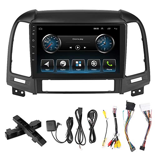 Terisass GPS-Navigation MP5-Player Multimedia Bluetooth-Musik-Player Autoradio FM-Radio für Android 9.1 Fit für Santa Fe 06-12 9 Zoll 2D Zoll von Terisass