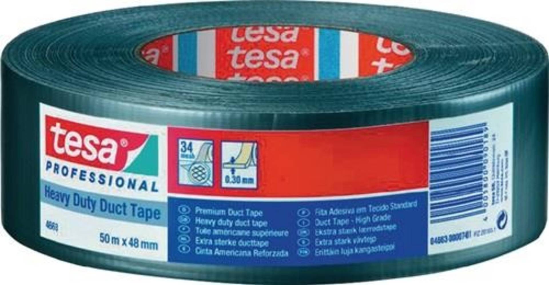 Tesa Gewebeband duct tape 4663 silber L.50m B.48mm Rl. 04663-00007-02 von Tesa