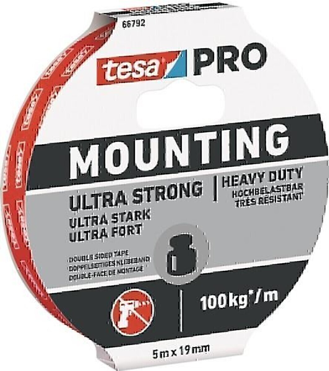 Tesa Montageband Mounting PRO Ultra Strong 66792 weiß L.5m B.19mm von Tesa