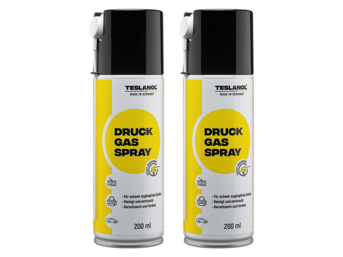 TESLANOL Druckluftspray 26002, 200 ml, 2 Stück von Teslanol