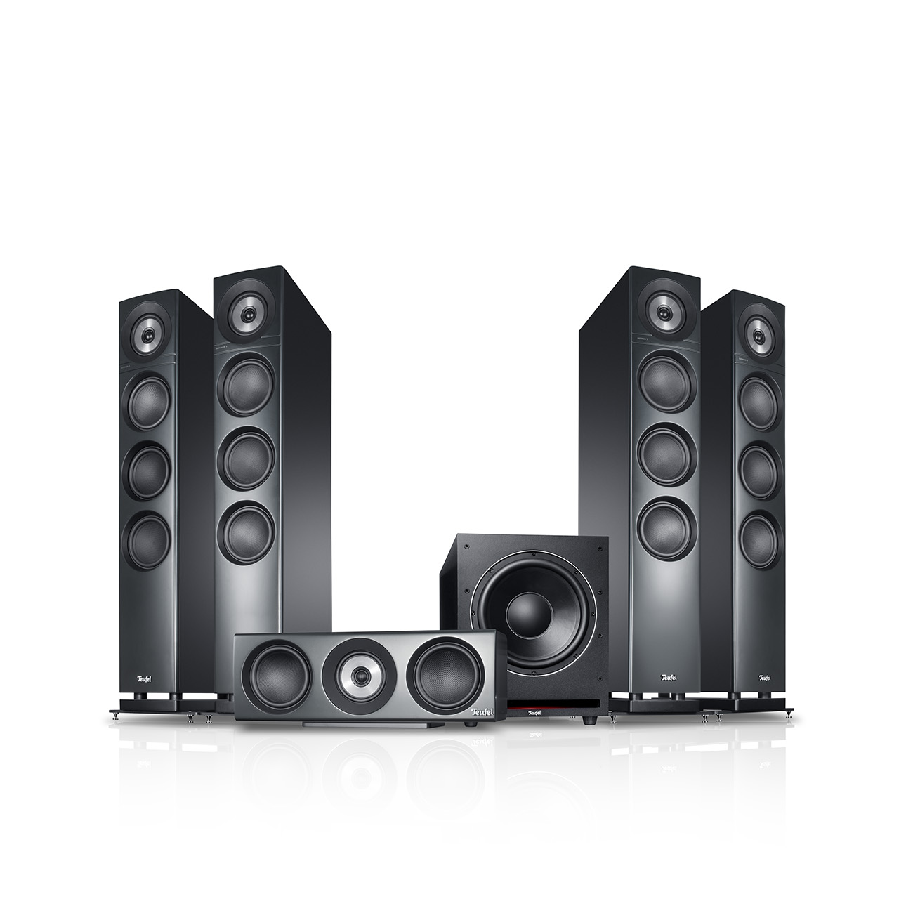 Teufel DEFINION 3 Surround Power Edition "5.1-Set" High-End-Heimkino XXL-Subwoofer Anthrazit von Teufel