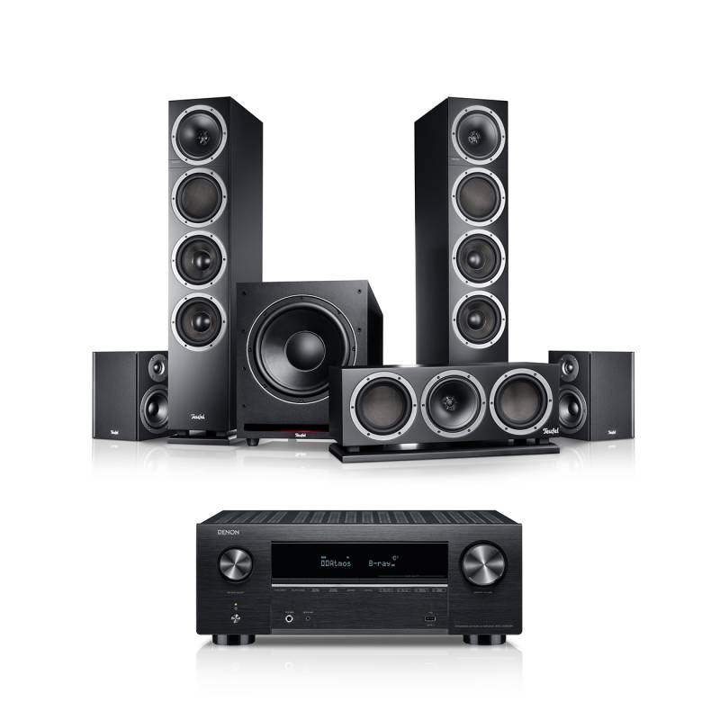 Teufel THEATER 500 Surround + DENON X3800H "5.1-Set" Regallautsprecher Receiver Schwarz von Teufel