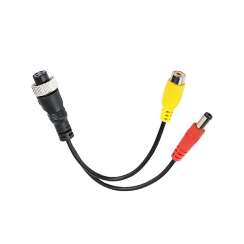 Rückwärtskamera Für Auto Hinten Kamera Monitor 4Pin Luftfahrt Kopf Stecker/Buchse Zu RCA AV/Buchse DC Mehrere Kabel Stecker Adapter Konverter Auto Rückansicht Kamera(4PinM-RCAw-DCm) von Tfkkaw