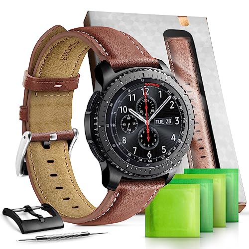 Th-some 22mm Lederarmband kompatibel mit Samsung Galaxy Watch 46mm Uhrenarmband Weich Quick Release Ersatzarmbänder für samsung galaxy watch 3 armband/Gear S3/Huawei Watch GT/GT2 von Th-some