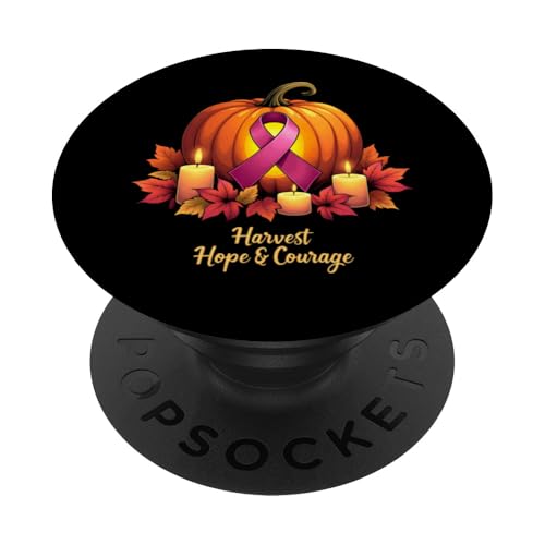 Ernte Hoffnung Mut Thanksgiving Brustkrebs Bewusstsein PopSockets Klebender PopGrip von Thanksgiving Cancer Support Girls Women Tees Gifts