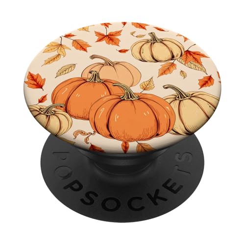 Cozy Fall Vibes Kürbis und Blätter Thanksgiving Design PopSockets Klebender PopGrip von Thanksgiving Cozy Autumn Fall Designs