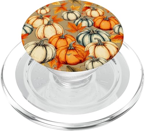 Gemütliche Herbst-Thanksgiving-Vibes mit Blättern und Kürbissen PopSockets PopGrip für MagSafe von Thanksgiving Cozy Autumn Fall Designs