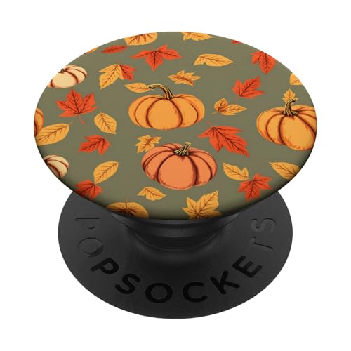 Herbstkürbisse und Herbstblätter, gemütliches Design PopSockets Klebender PopGrip von Thanksgiving Cozy Autumn Fall Designs