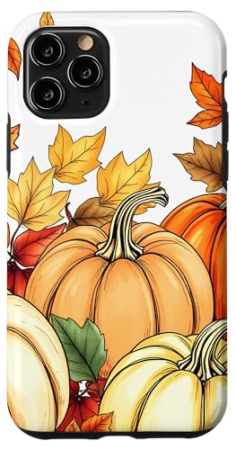 Hülle für iPhone 11 Pro Erntezeit Herbstblätter und warme Farben Muster von Thanksgiving Cozy Autumn Fall Designs