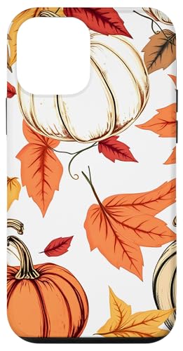 Hülle für iPhone 12 mini Gemütliches Thanksgiving-Muster mit Herbstblättern und Kürbissen von Thanksgiving Cozy Autumn Fall Designs